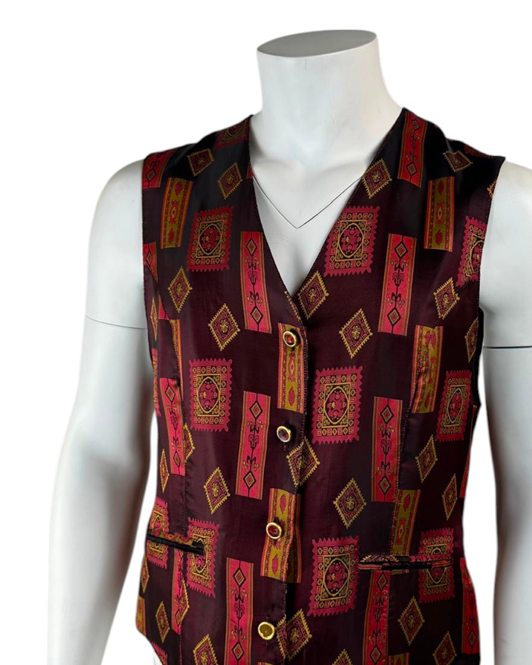 Gilet Vintage con Rombi e quadri Emdee
