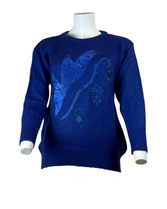 Maglione Blu Brillantini Donna Muratori x Emilio Pucci