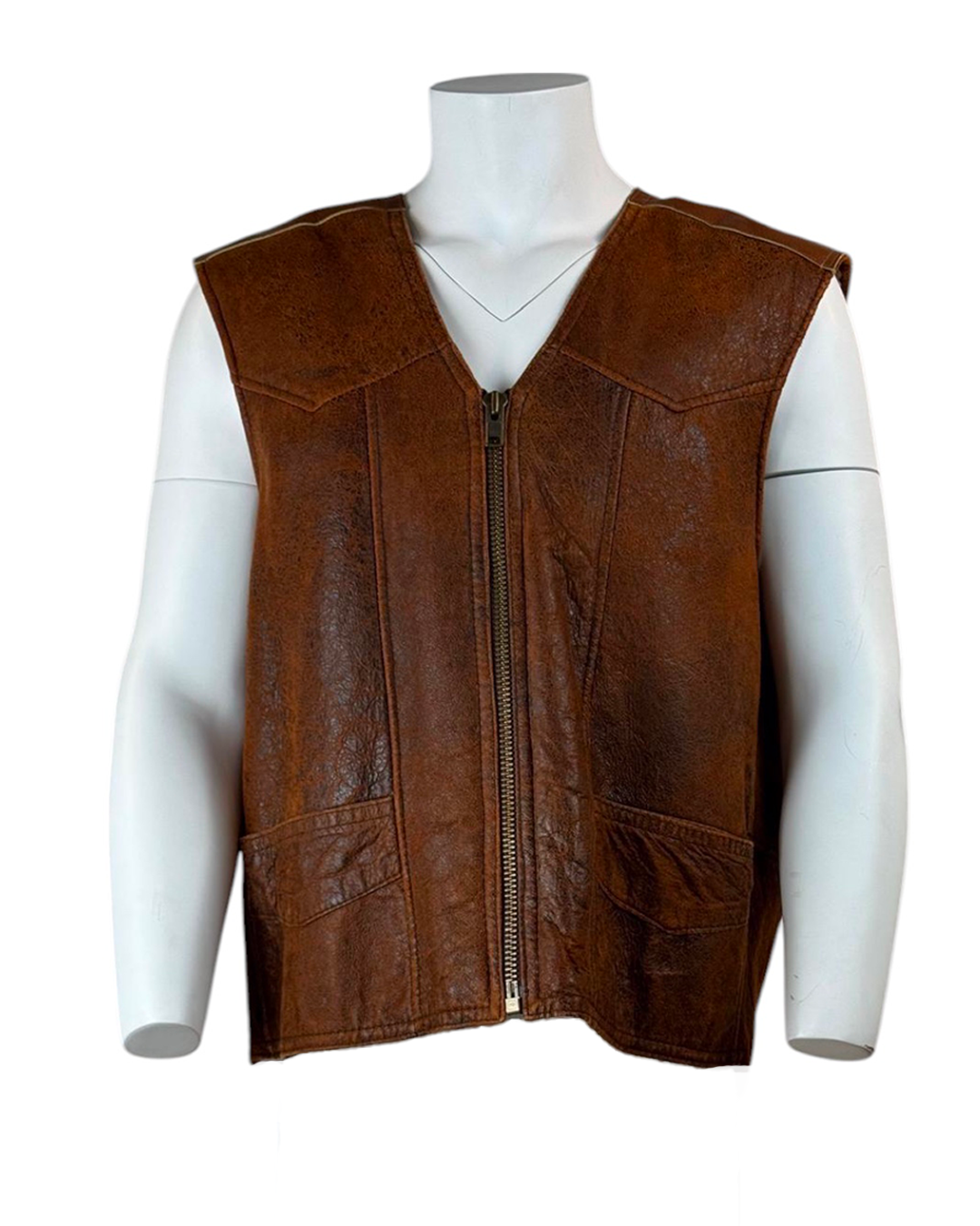 Gilet Camoscio Marrone con Lana