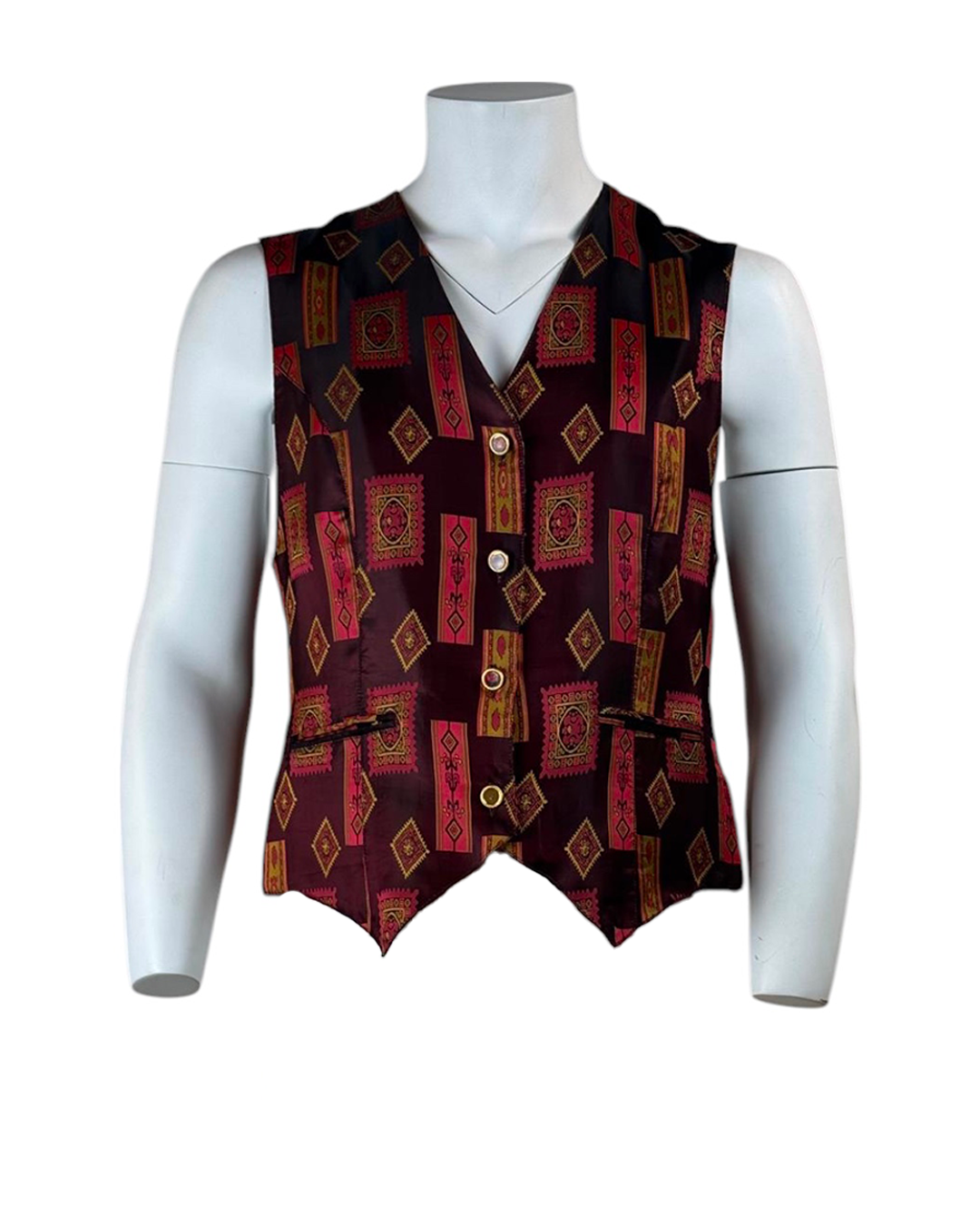 Gilet Vintage con Rombi e quadri Emdee