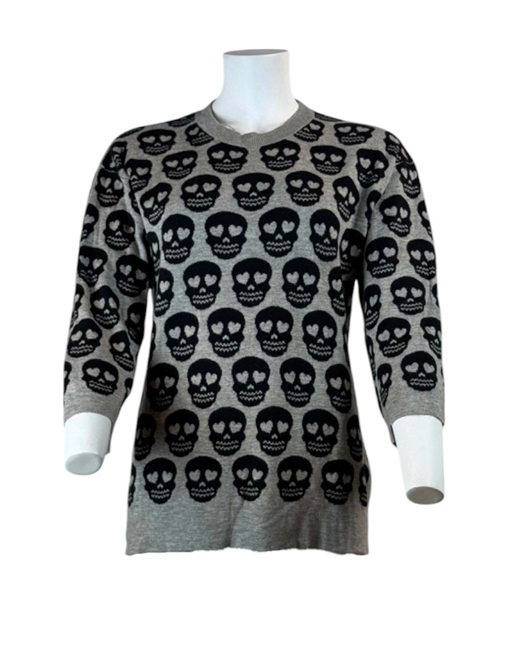 Maglione Moschino Grigio con Teschi