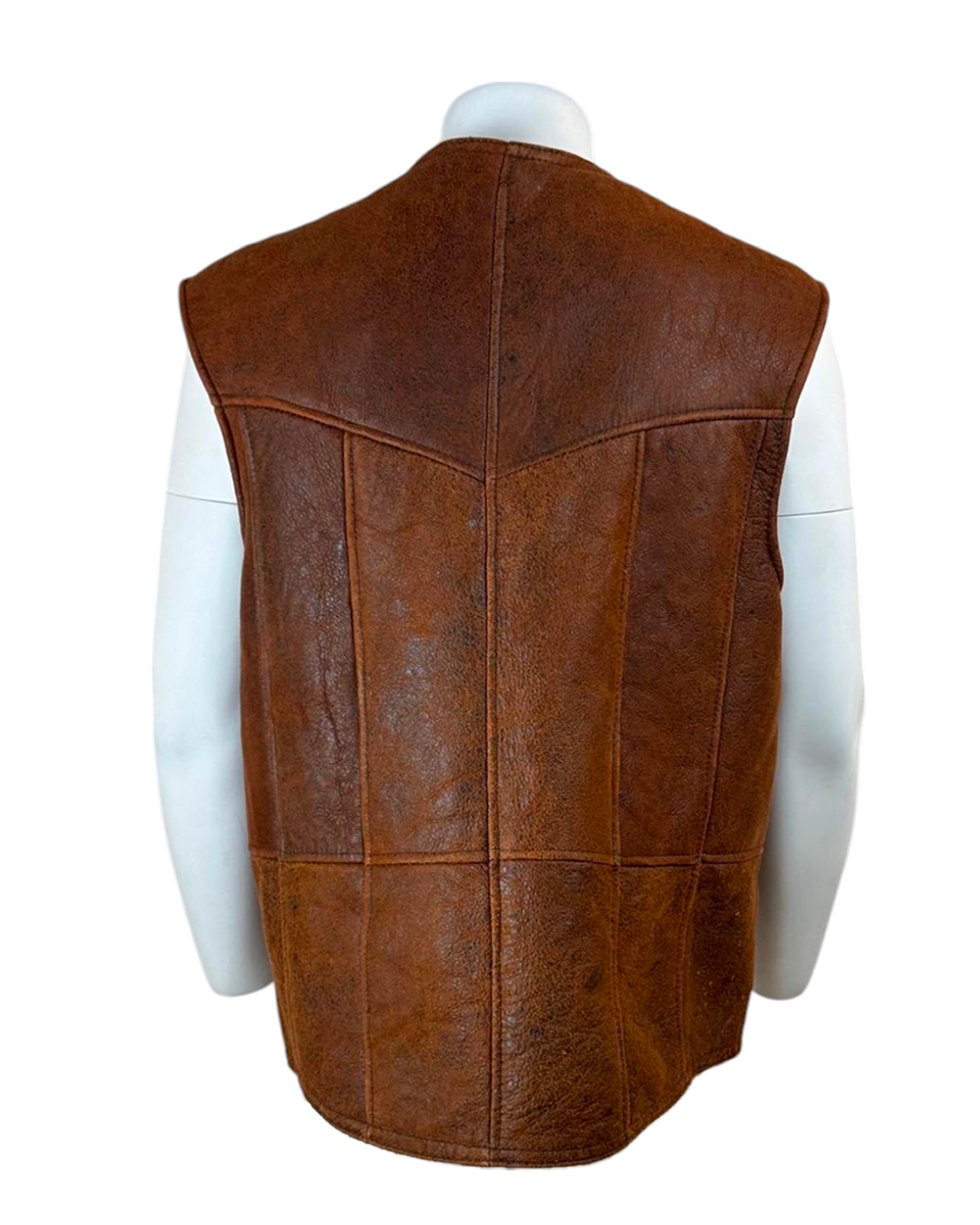 Gilet Camoscio Marrone con Lana
